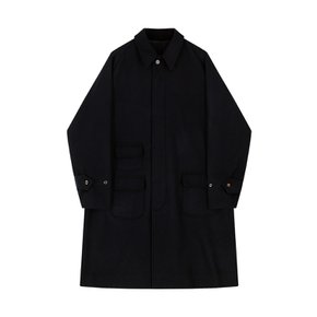 wool Raglan Balmacaan Coat (Navy)