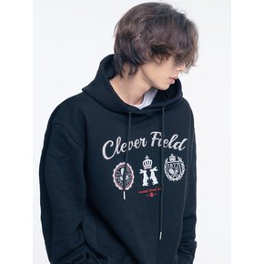 Chain Logo Emblem Pintuck Sweatshirt_Black