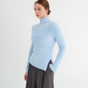 리지 슬릿 터틀넥 니트 탑_블루 / LIZY SLIT TURTLENECK KNIT TOP_BLUE