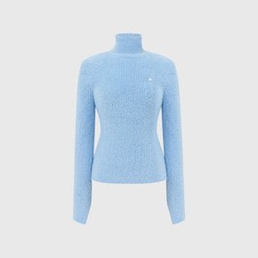 리지 슬릿 터틀넥 니트 탑_블루 / LIZY SLIT TURTLENECK KNIT TOP_BLUE