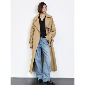 [HACIE X ITALY] CLASSIC COTTON OVERSIZE TRENCH COAT [3COLORS]