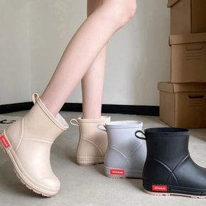 남녀공용 작업화 키높이 레인부츠 장화 통굽 장마 부츠 갈색부츠