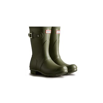 헌터 [WOMEN] 오리지날 숏 레인부츠 - 올리브리프 WFS1000RMAOVL