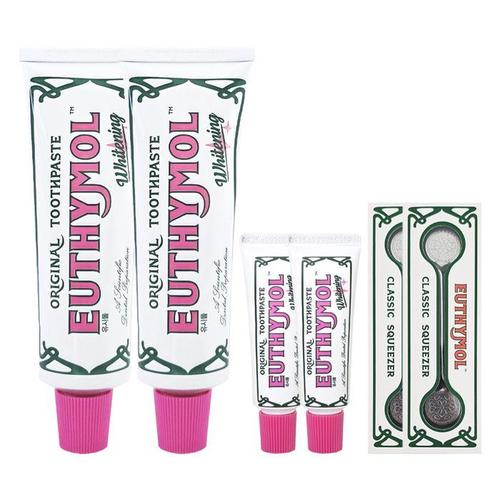 [ EUTHYMOL ] 유시몰 화이트닝 치약 대용량 120g 2개+20g 2개+스퀴저 2개(1)