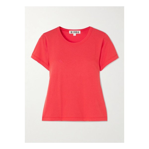 에턴 쇼트 슬리브 베이비 티 크롭 코튼 모달 혼방 저지 티셔츠 레드 1647597357471803