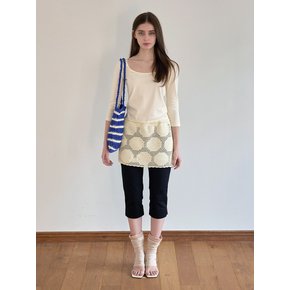 Moroccan Handmade Crochet Stripe Shoulder Bag _ Blue