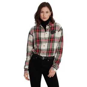 5179011 Lauren Ralph Bullion Checked Plaid Twill Shirt