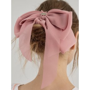 Muse Chiffon Ribbon Bow Hair Pin_Pink