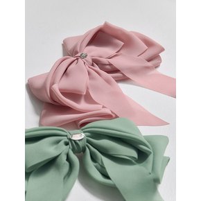 Muse Chiffon Ribbon Bow Hair Pin_Pink