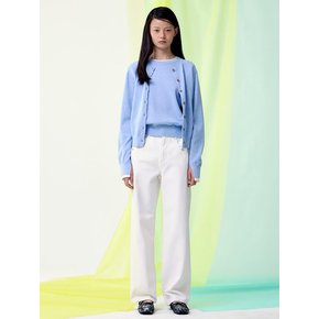 Panelled Straight Fit Denim Pants  Ivory (KE5121M520)
