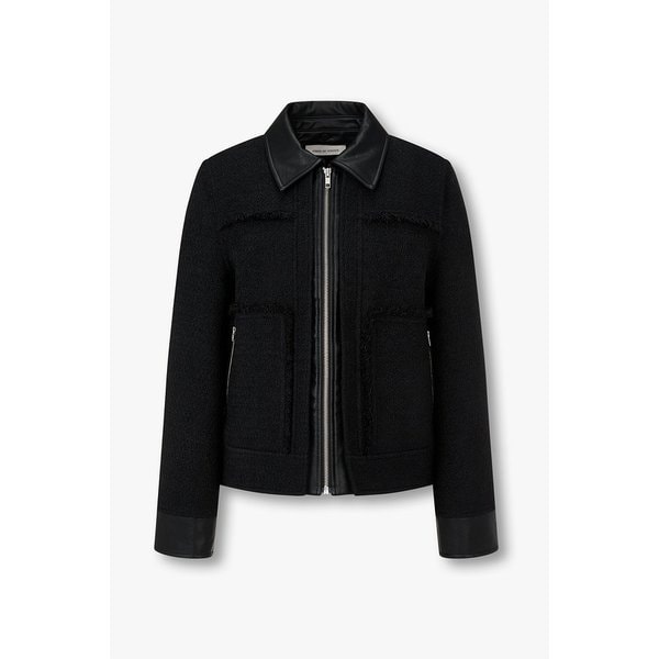 레더 패치 트위드 자켓 7156110001199