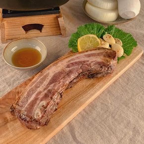 짚불 초벌구이 돼지고기 통삼겹살 400g 캠핑요리 홈파티
