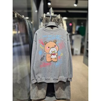 더블제이디 [시흥점] 기모 카피바라 세미오버핏 맨투맨(남여공용)/JGZZ22B27GY