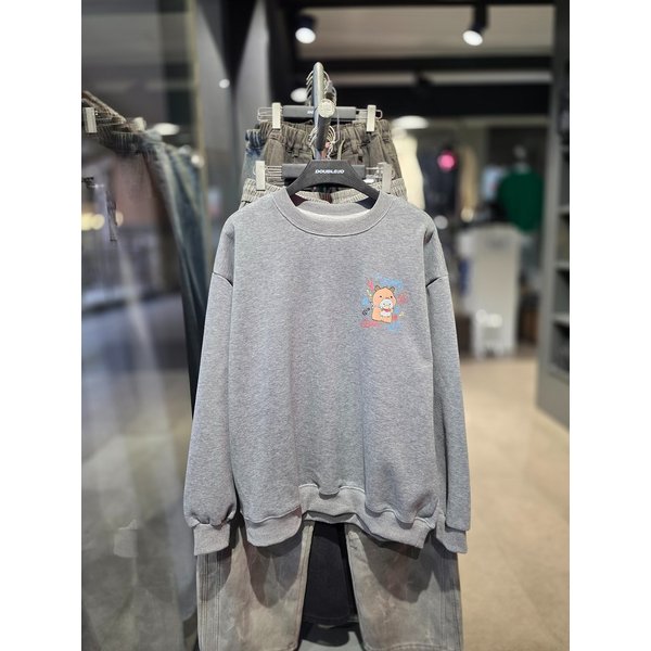 [시흥점] 기모 카피바라 세미오버핏 맨투맨(남여공용)/JGZZ22B27GY