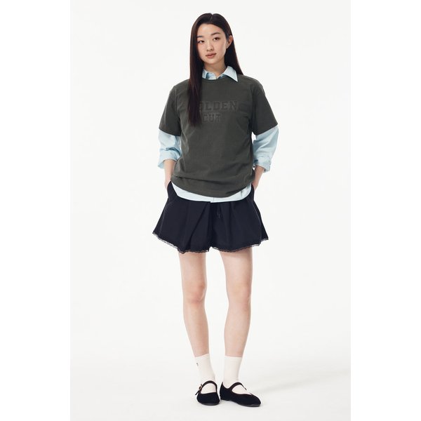 레이스 디테일 스트링 밴딩 쇼츠 7215230201199
