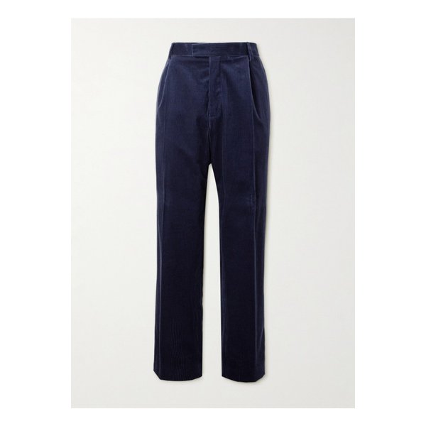 미스터 피 테이퍼드 플리츠 코튼 캐시미어 혼방 코듀로이 팬츠 블루 1647597318722026