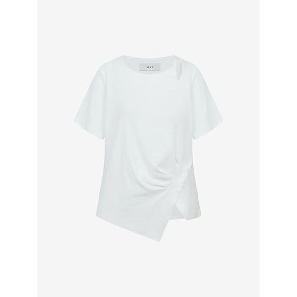 언발 트임 버튼 티셔츠 (TMIBE2855)