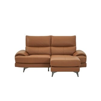  벤스 3인 소파 카우치형_카멜브라운