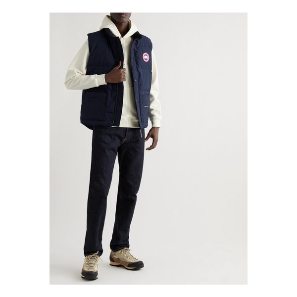 슬림핏 프리스타일 크루 퀼팅 아틱 테크 다운 질레 블루 6630340696621439