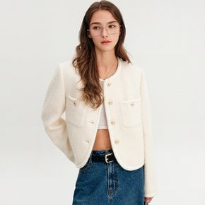 로지 트리밍 울 트위드 자켓_아이보리 / ROSIE TRIMMING WOOL TWEED JACKET_IVORY