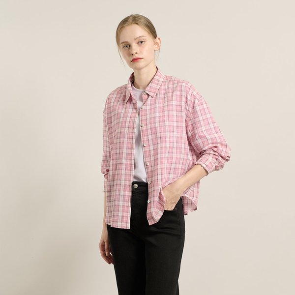 [여주점] 올앤선드리 컬러 체크 블라우스 A5F8B425