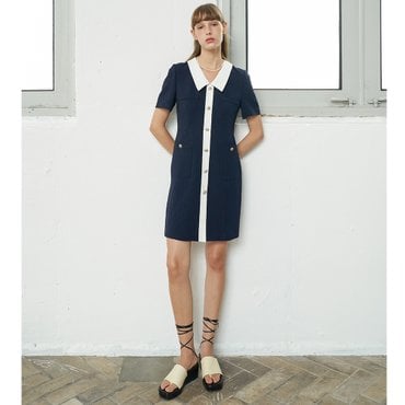 올리브데올리브 [On-line exclusive] H라인 배색 포인트 원피스 OH3XCO502
