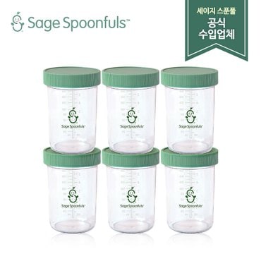 세이지스푼풀 NEW 유리 240ml 3P 2개 세트/유리 이유식용기/이유식식기/이유식 보관용기/초기 이유식그릇/초기 이유식준비물/이유식통/세이지스푼풀