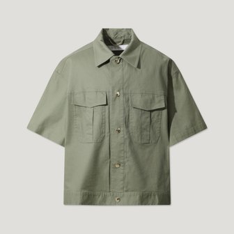 IRO [15%추가할인쿠폰][IRO MEN]카키 LINEN-BLENDED 셋업 셔츠 IQSFM23791KHX