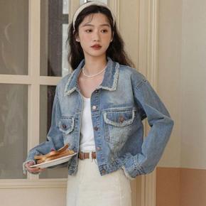 헤짐 크롭청자켓 여성청자켓 빈티지 데님자켓 (3fqlW) (S30482441)