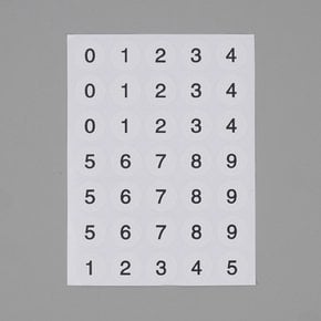 번호스티커 0-9 원형 숫자 번호 스티커 1장 35P 화이트숫자스티커