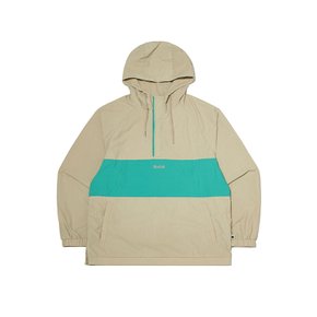 [공식]컬러블럭 로고 후드 아노락 자켓 BEIGE