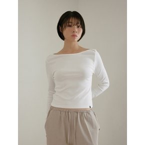 D. BASIC COTTON CROSS BOAT-NECK T - 6 COLOR