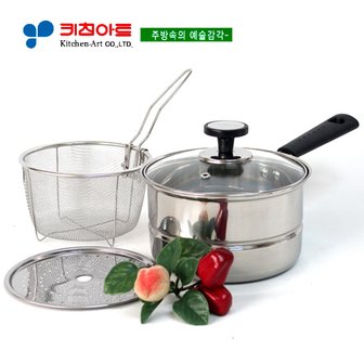 한일스텐레스 키친아트 스테인레스 찜국수냄비(찜기)16CM