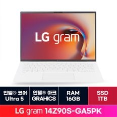 [청구할인][정품 윈도우11홈]LG전자 그램 14인치 14Z90S-GA5PK 16GB  1TB 교체 ON