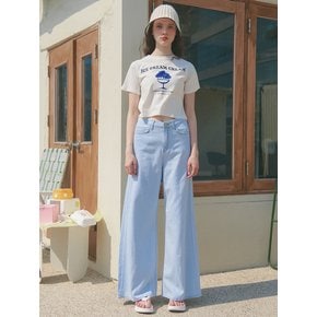 UP-267 와이드 데님팬츠 라이트블루 . WIDE DENIM PANTS LIGHT BLUE