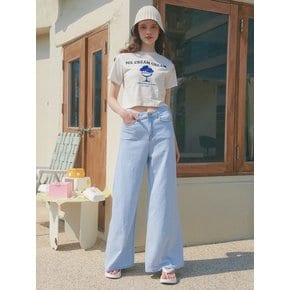 UP-267 와이드 데님팬츠 라이트블루 . WIDE DENIM PANTS LIGHT BLUE