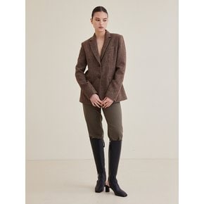 Merino Wool 100  Tweed Jacket _ Brown