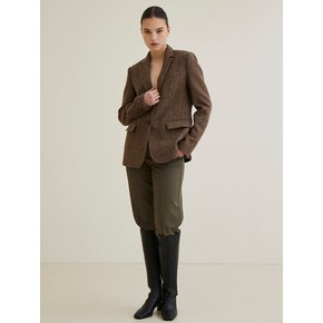 Merino Wool 100  Tweed Jacket _ Brown