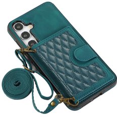 갤럭시 S24 플러스 케이스 카드포켓 지갑 카드수납 목걸이 바디 스트랩 가죽 핸드폰 케이스 M101