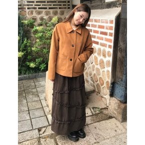[연주PICK] Whipcream ruffle skirt_Brown(O25-SK13)
