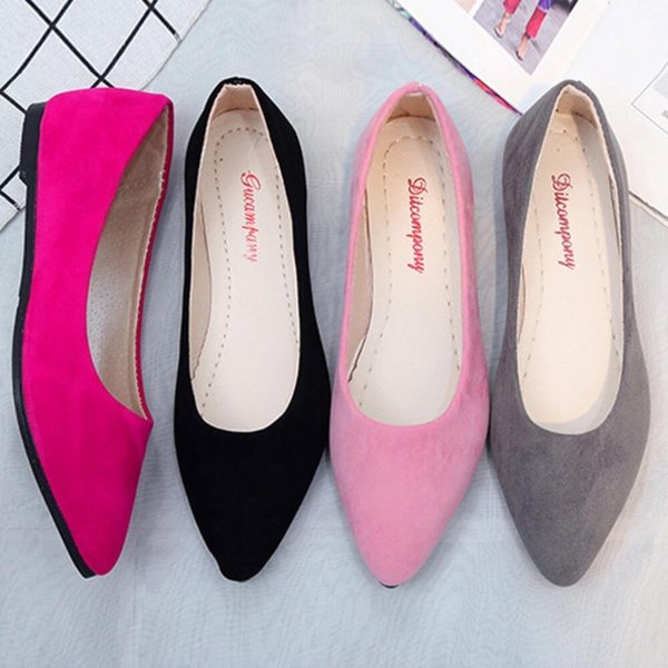 [옷자락] 여자 비비드 3컬러 스웨이드 겨울 발편한 플랫슈즈