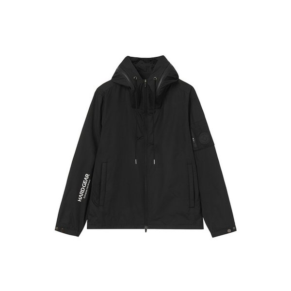 후디드 윈드브레이커 BLACK