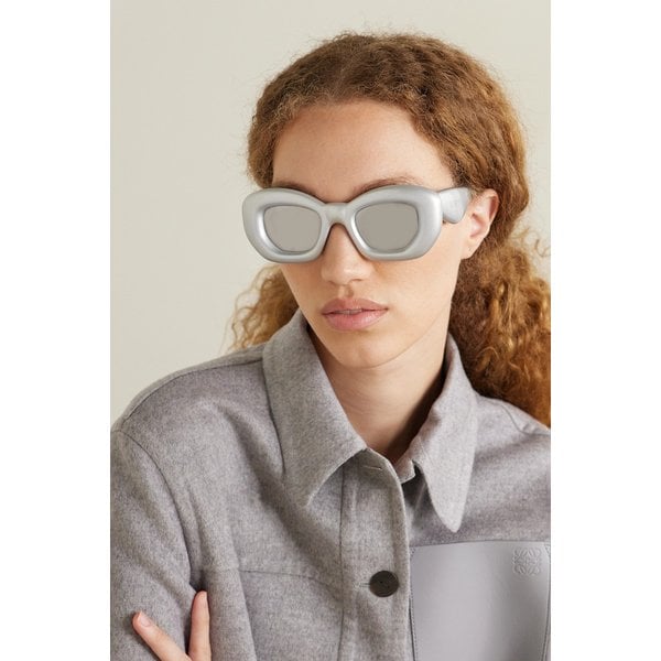 인플레이티드 오버사이즈 D 프레임 아세테이트 선글라스 실버 1647597322468361