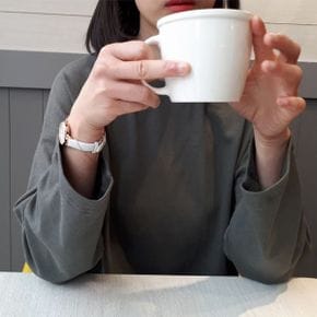 봄 간절기 모달 기본 무지 티 라운드 긴팔 박시 루즈핏 롱티 77 88 면티_P331140863