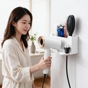욕실 드라이어 거치대 헤어드라이기 정리대 화장실 벽걸이 홀더