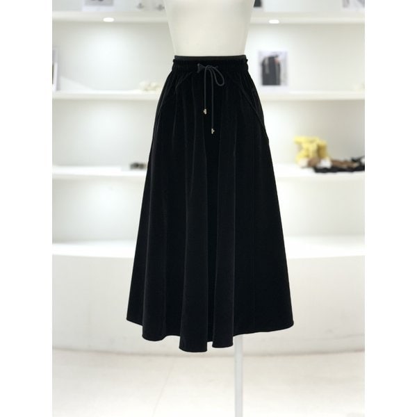 [여주점] 여성 드로우 스트링 벨벳 스커트 (D244MSD045)