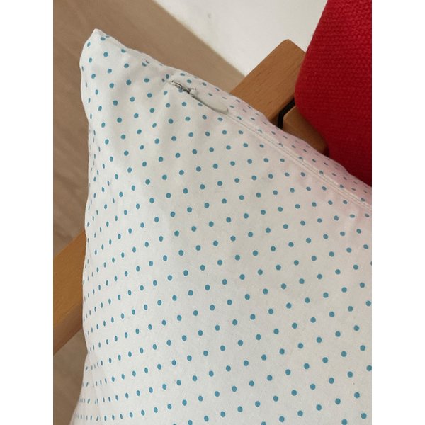 면100% 잔잔 도트 땡땡이 쿠션커버 (블루도트 / 3size)