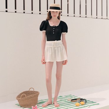 로라로라 FRILL COVER UP SWIM SKIRT IVORY