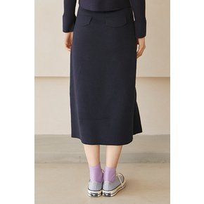 Harman Long Knitted Skirt_Dark Navy