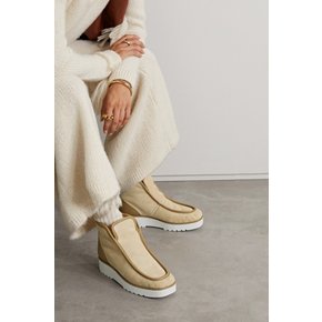 Tyga Leather-trimmed Suede Ankle Boots 베이지